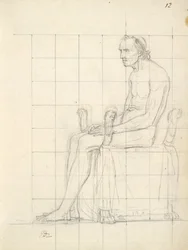 Estudio de desnudo del Papa Pío VII sentado, c.1805-06